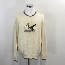 Vtg Fieldmaster Mens Sz XL Wild Duck Landing Sweater All Cotton USA Made XL