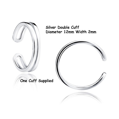 925 Sterling Silver Ear Cuff Huggy Fake Earring Body Solid Silver Fast Shipping - Picture 6 of 29
