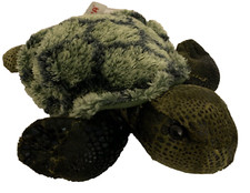 Aurora Sea Turtle Plush Stuffed Animal Realistic Green Tortoise Flat Beanbag