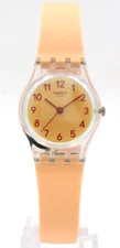 New Swiss Swatch CASUAL Pink Petite Orange Silicone Women Watch 25mm LK395 $70
