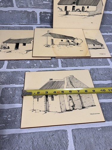 Architecture Ink Prints On Corkboard Set Of 5 - Picture 2 of 14