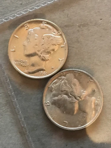 Spectacular Pair of various Date Near Uncirculated Mercury Dime Coins