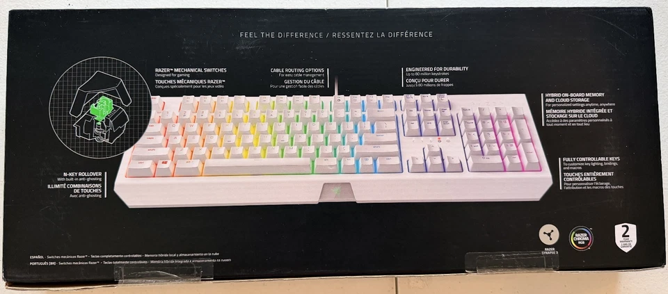 NEW SEALED Razer BlackWidow Chroma RGB Green Key Switches Keyboard Mercury White - Image 2 of 4