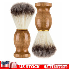 2pack For Men Brush Beard Tool Badger Hair Shaving Barber Wood Handle
