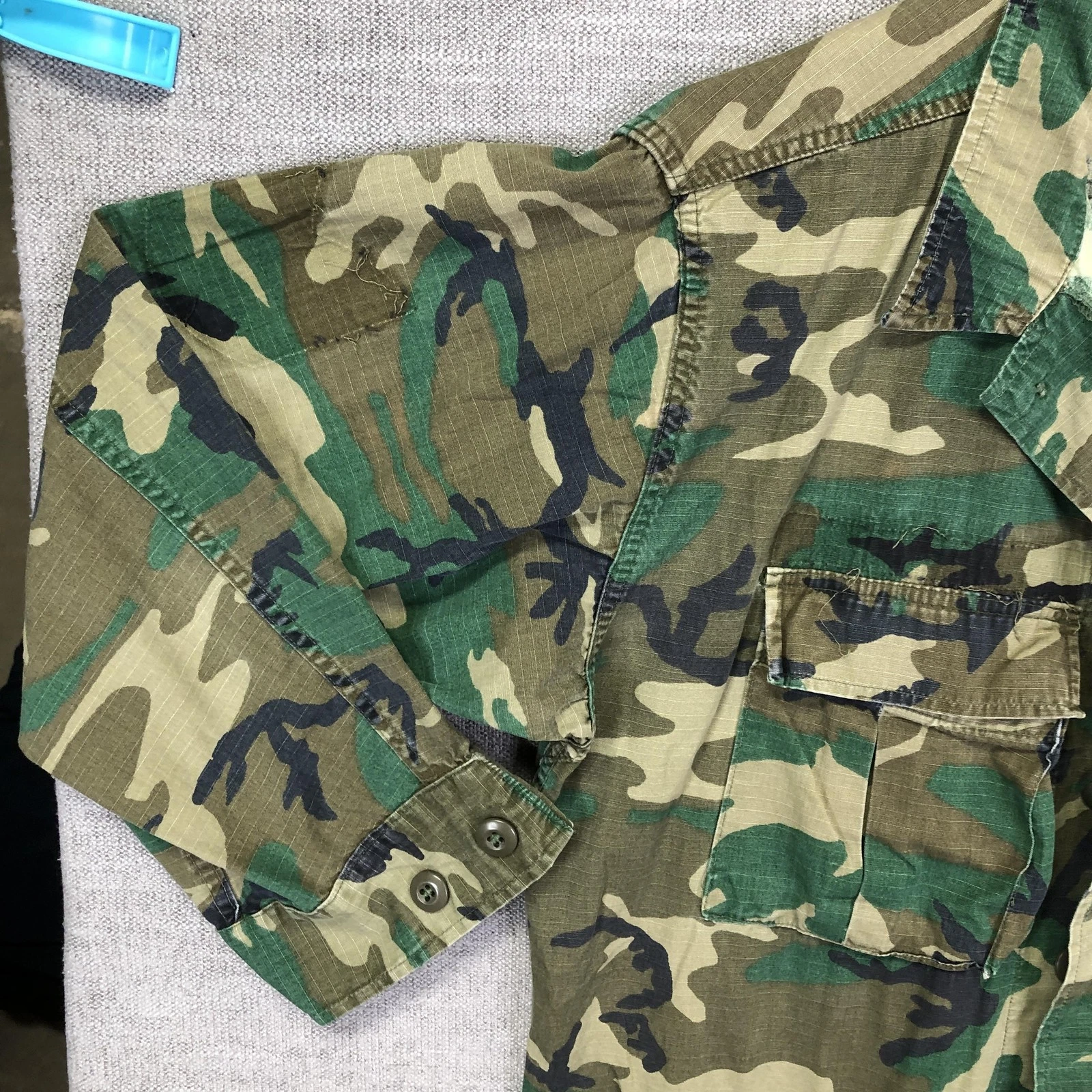 Vintage Ball Play Enterprises Coat Mens M Woodland Camo Hot Weather USA 80s - product detail image 3