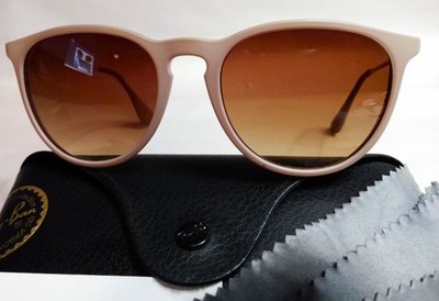 RAY-BAN RB4171 ERICA SUNGLASSES - BEIGE/SILVER / GRADIENT BROWN   54/18 145