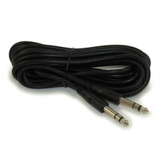 15ft 1/4inchinch Stereo TRS Phono Cable  Male to Male  28AWG  Nickel Plated