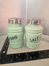 Large Jadite Salt and Pepper Shakers
