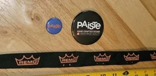 REMO Drum Heads Paiste Cymbals 2002 602 RUDE Signature Lanyard Pin LOT OF 3
