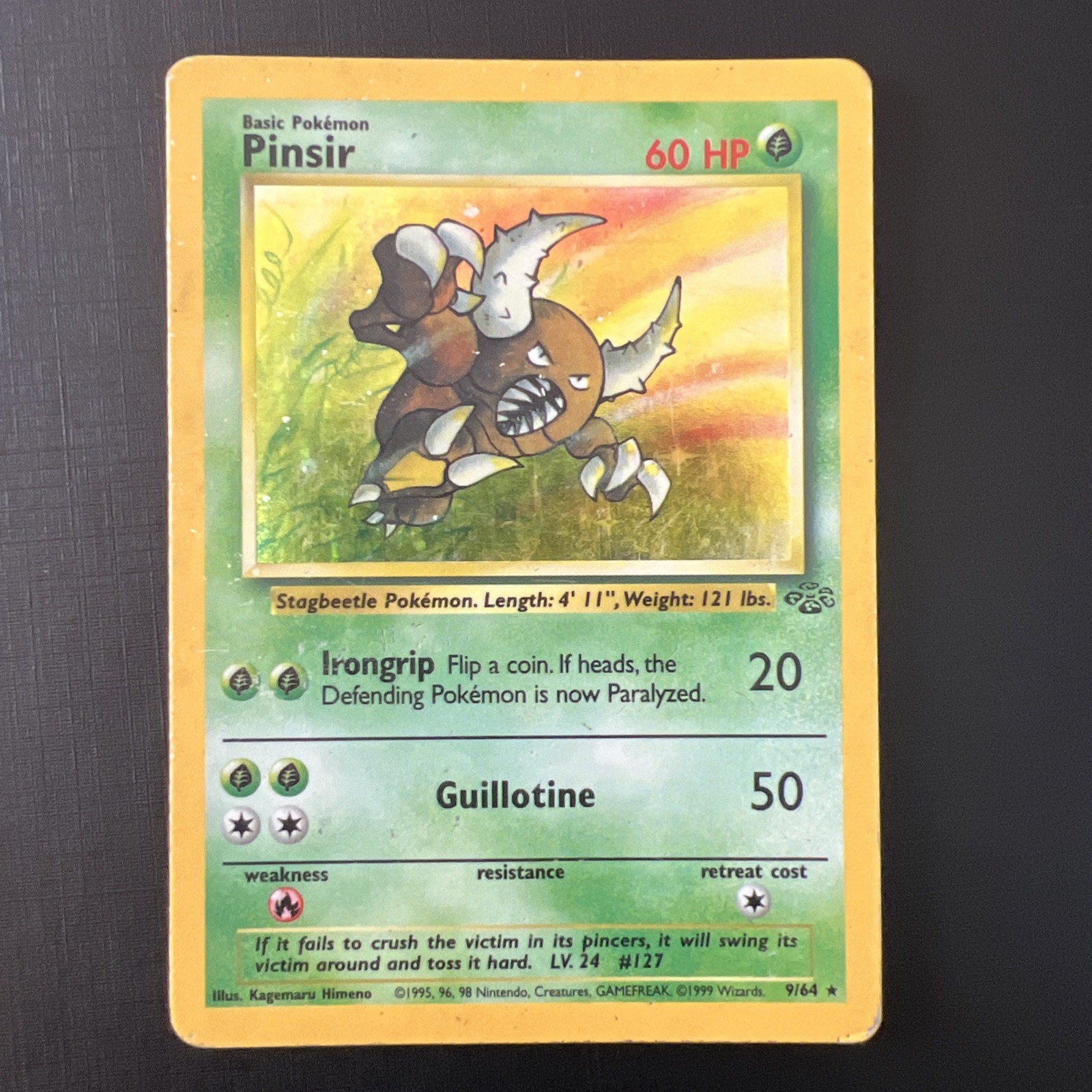 Pinsir 9/64 - Pokemon Jungle Unlimited Holo Rare Card WOTC HP