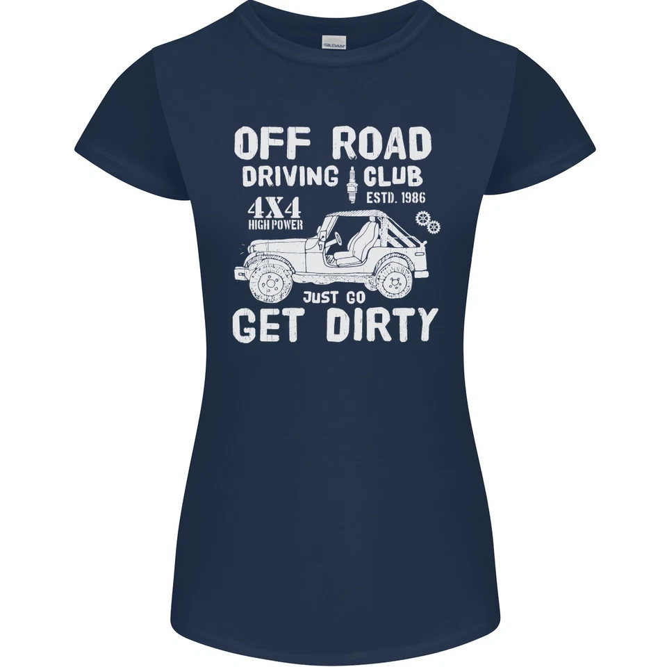 Tout Terrain Conduite Club Attraper Sale 4x4 Drôle Femmes Petite Coupe T-Shirt - Photo 2/4