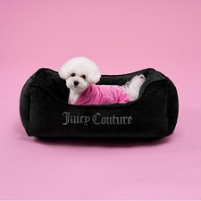 Crown Bling Black Pet Bed for Dogs and Cats - Small 24" x 14" x 8"
