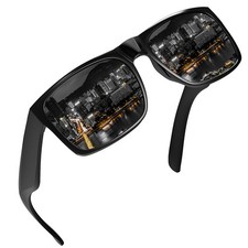 XL Big Wide Head Mens Polarized Dark Black Sunglasses for Men Extra Large Squ...