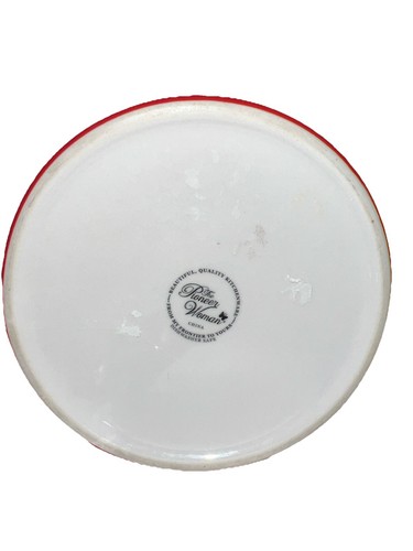 The Pioneer Woman White Linen Red Edge Stoneware Crock Utensil Holder - Picture 4 of 4