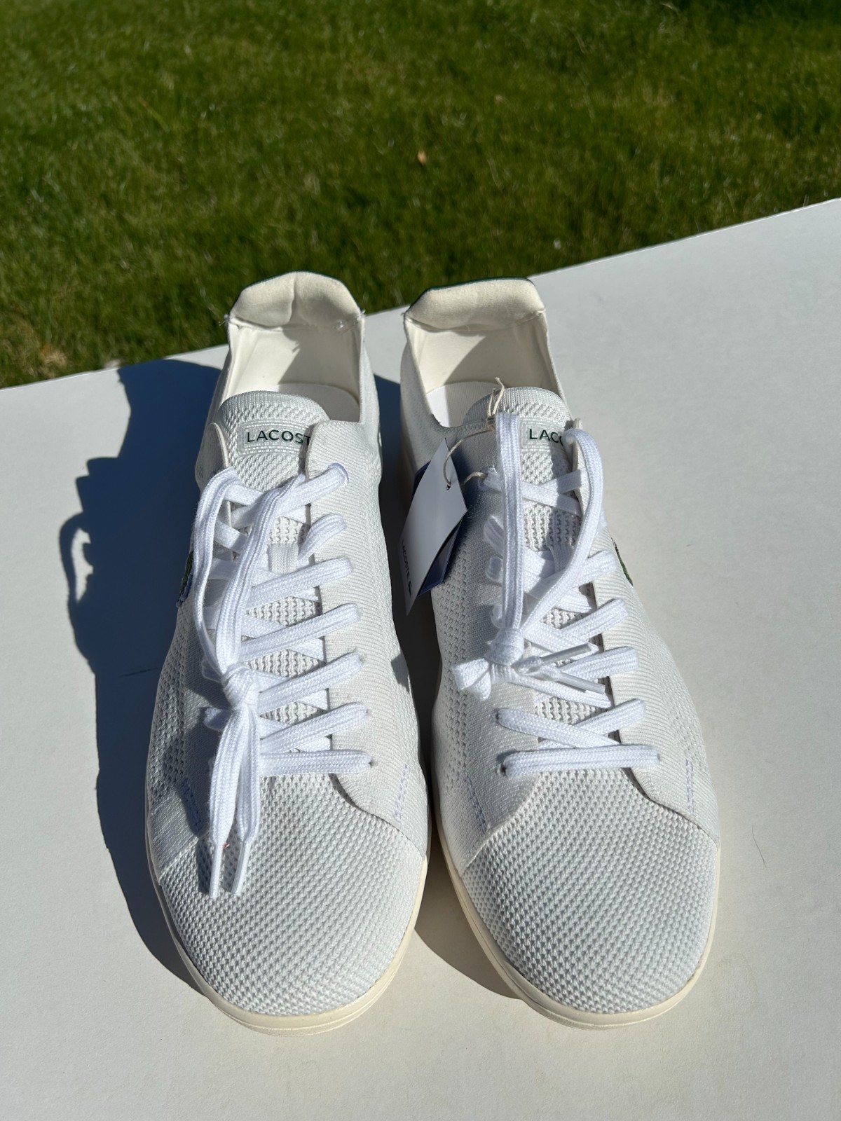 Lacoste Carnaby Piquée Sneakers Trainers Men's 12 White & Green w/ Logo $120 NEW thumbnail 5