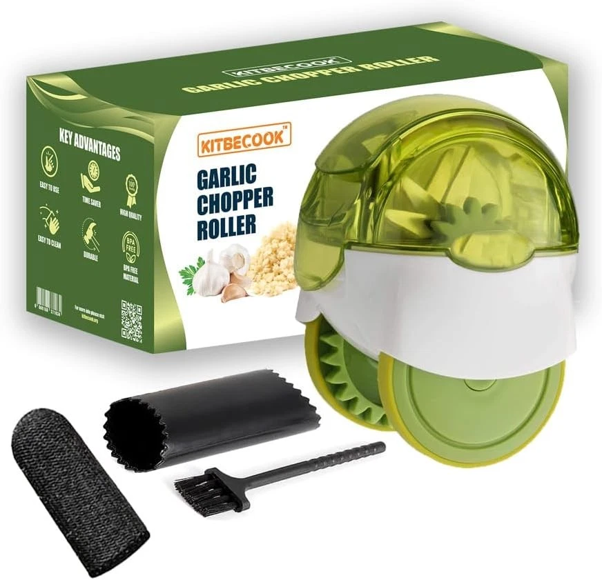 Garlic Chopper Roller Set W/ Peeler & Cleaning Brush Effortless Garlic Mincing