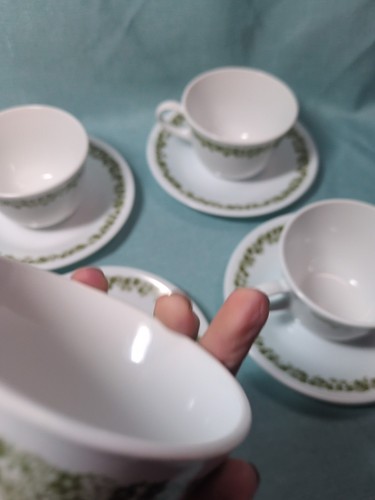 Corelle Crazy Daisy Spring Blossom Vintage Coffee Tea Cups and Saucers Set of 6 - Picture 6 of 20