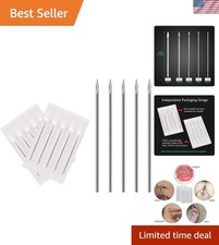 Body Piercing Needles, 14G 16G Stainless Steel Disposable Ear Nose Navel Nipp...