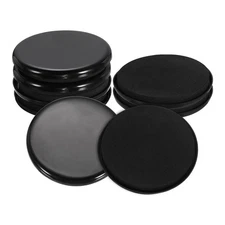 4Pcs Plastic Furniture Sliders 3.5" Round Furniture Leg Protectors (Black)