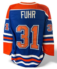 GRANT FUHR AUTOGRAPHED SIGNED EDMONTON JERSEY BECKETT