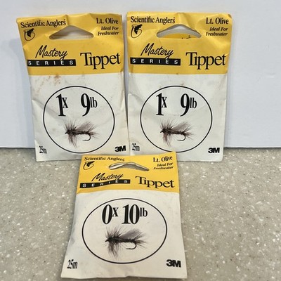 Scientific Anglers Tippet Mastery Series 2   1x 9lb  & 0x 10lb Lt Olive 3 Packs