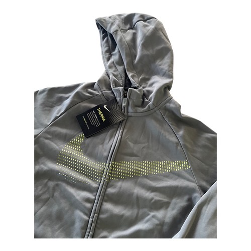 Nike Youth Kids Therma Dri-Fit Full Zip Gray Hoodie New With Tags - 858245-065 - Picture 3 of 5