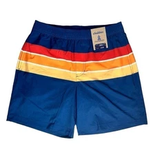 NWT Chubbies 7" Small Athleisure Navy Blue Sunrise Salutations Board Shorts