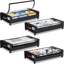 4 Pack under Bed Storage with Wheels, under Bed Storage Containers with Lids, La