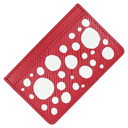 New Auth LOUIS VUITTON YK Card case Simple Epi infinity Dots M81919 Limited Red