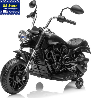 #ad Kids Electric Motorcycle w Detachable Training WheelsRide on Toy for Ages 3 5 $104.99