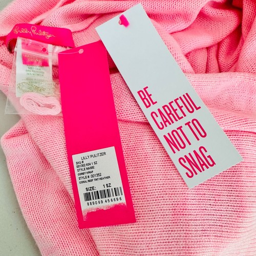 LILLY PULITZER CORBY WRAP CORAL REEF TINT HEATHER KNIT TUNIC BARBIECORE $128 - Picture 6 of 6