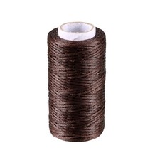 Leather Sewing Stitching Flat Waxed Thread String (150D 1mm 50M, Dark Brown)