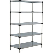 Nexel 5 Tier Solid Galvanized Steel Shelving Starter Unit 48"W x 18"D x 63"H