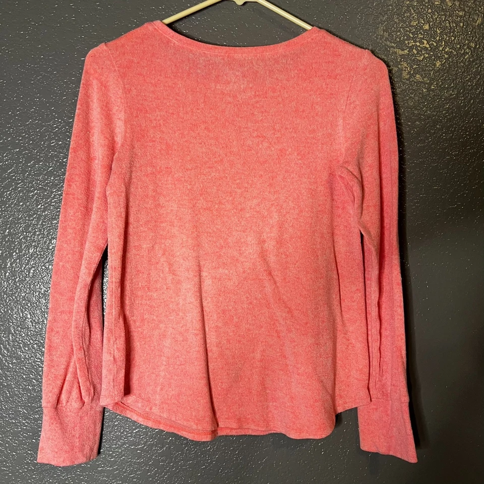 Justice девочек длинным рукавом верхний размер 14 розовый мягкий вязаный пуловер повседневная рубашка - Изображение 3 из 4