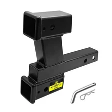  Trailer Dual Hitch Extender Adapter Y-shaped black - 2-inch & 6-inch Rise/Drop