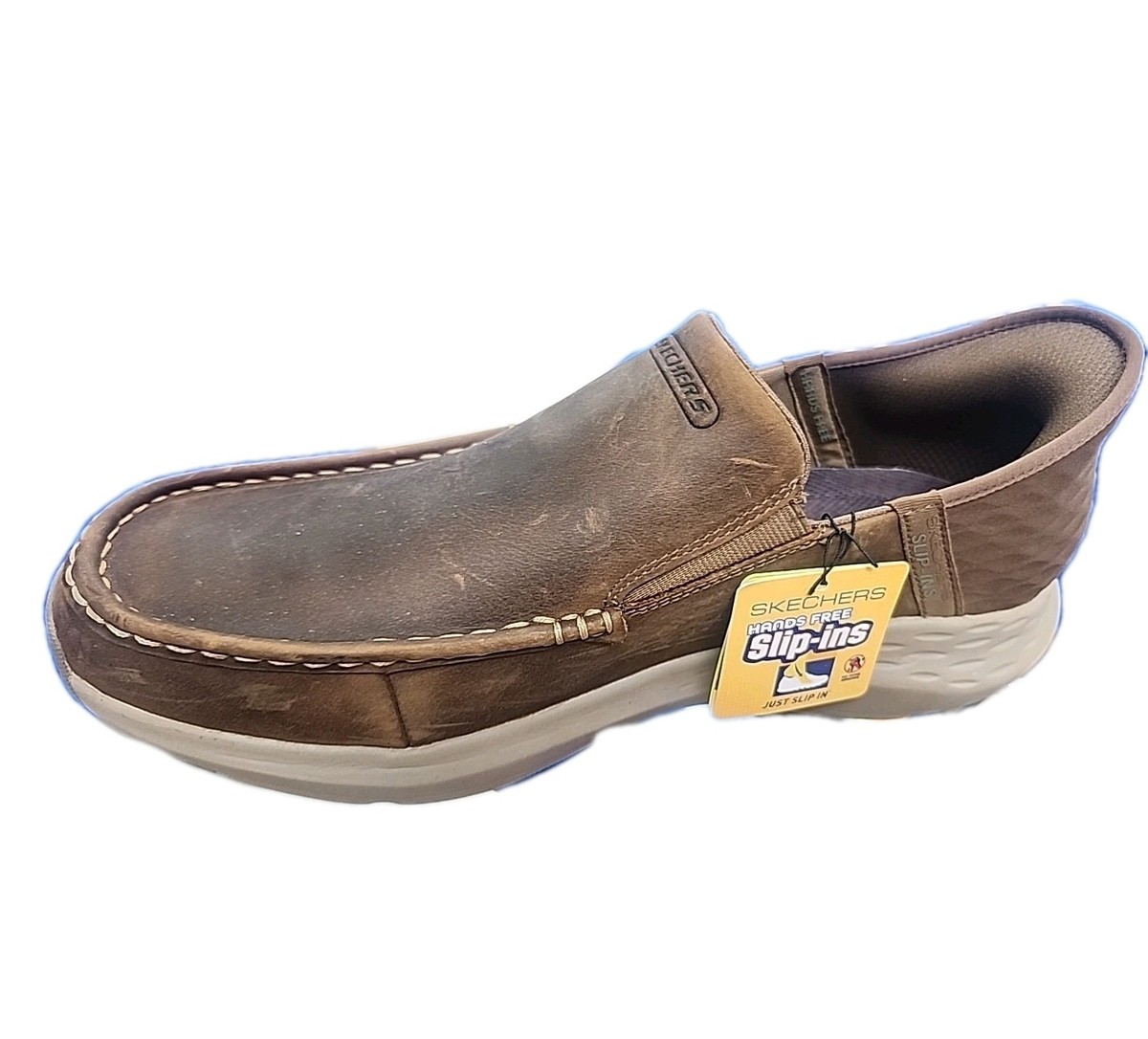 Skechers Slip-ins Relaxed Fit Parson Oswin Desert Brown Shoes Sz
