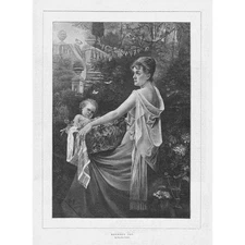 RENE SAN VARONI Mothers Joy - Antique Print 1895