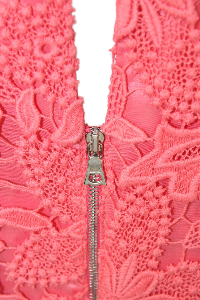 Vestido recto Phoebe Couture para mujer rosa floral algodón sin mangas talla 6 Foto 4 de 4