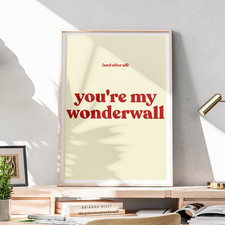 Oasis Wonderwall Poster Print A5 A4 A3 Free UK Post
