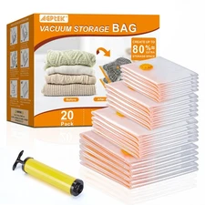 10/20PCS Vacuum Storage Bags Space Saver for Clothing Bedding Luggage with Pump