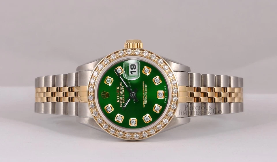Rolex Lady Datejust 26mm Two-Tone Jubilee 18K Diamond Bezel Green Diamond Dial - Image 4 of 4