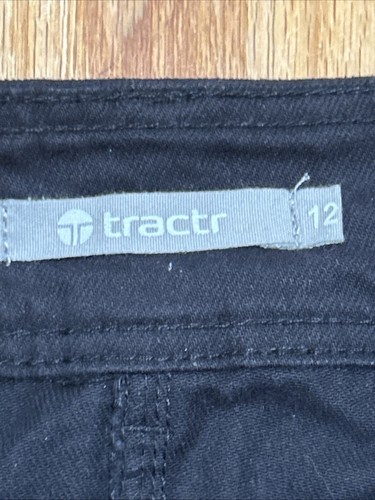 Tractr Girls Black Denim Cargo Skirt Size 12 Excellent Condition - Picture 2 of 6