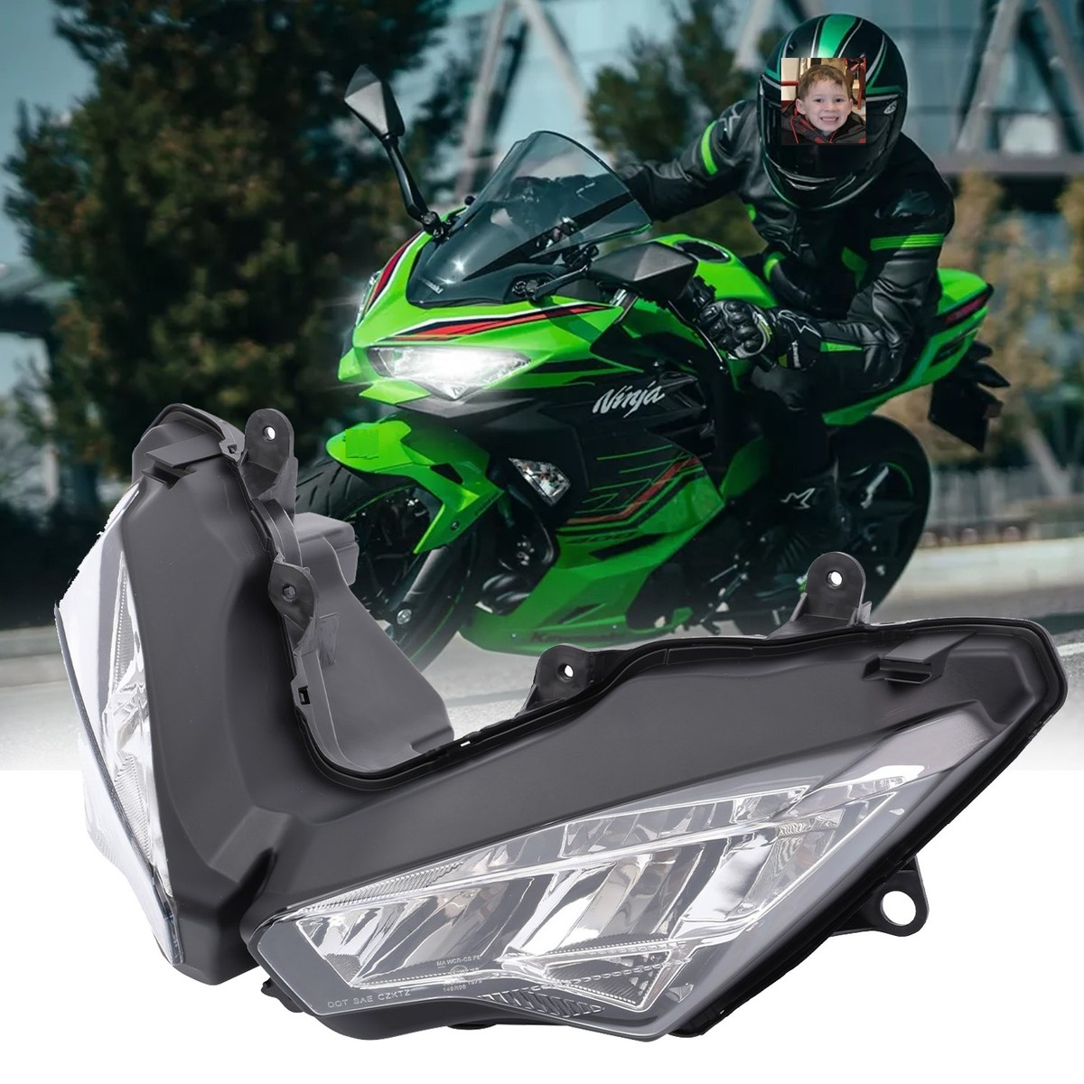 For KAWASAKI NINJA 400 2016-2021 LED Headlight Assembly NINJA 650