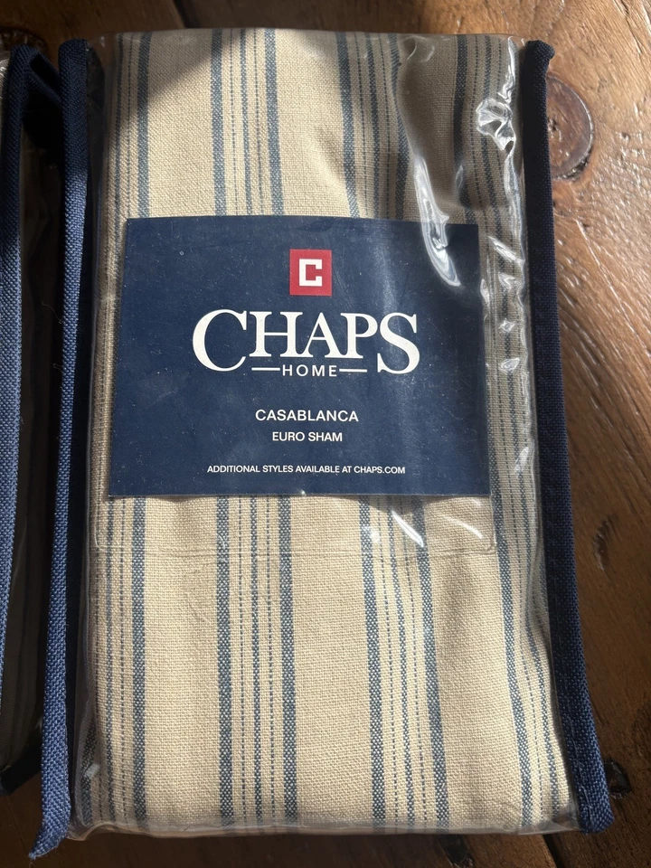 PAR NUEVO NUEVO CON ETIQUETAS Ralph Lauren CHAPS Hogar CASABLANCA Euro Shams 26x26" 2 piezas nuevo en paquete Foto 2 de 4