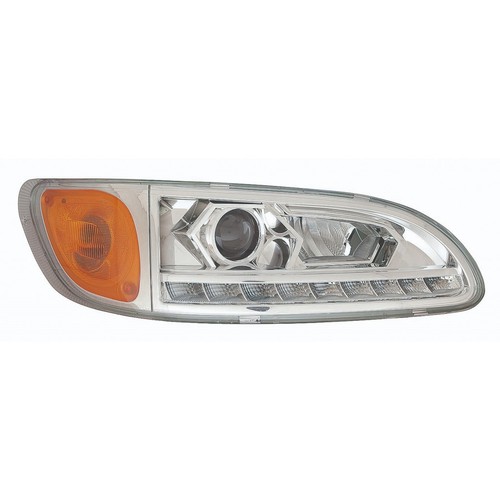 For Peterbilt 340 Headlight 2006-2012 w/ LED DRL Chrome Passenger Side