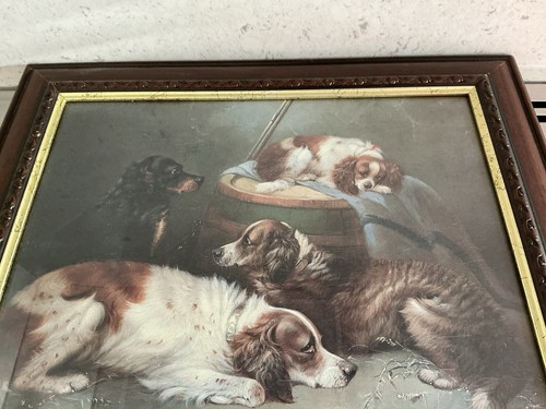 King Charles Spaniel Waiting For Master George Armfield 1808-93 Framed C 1990 - Picture 9 of 10