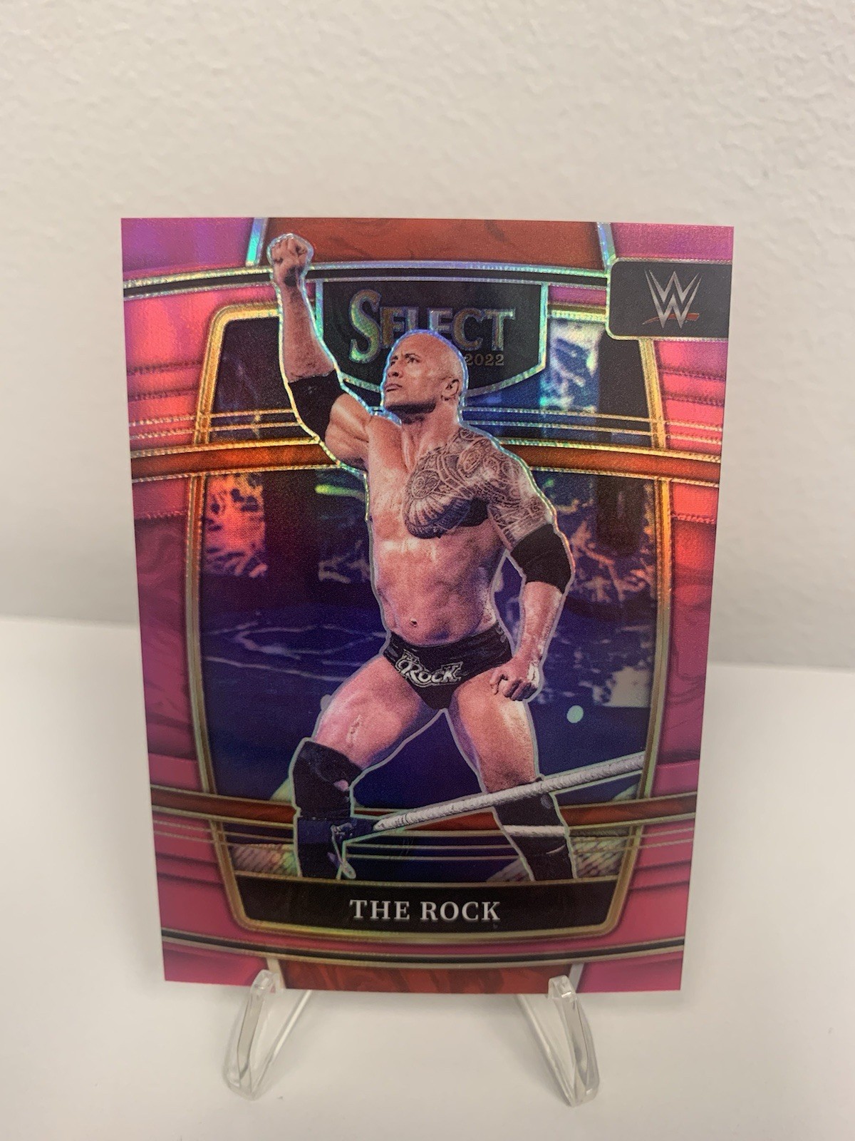 2022 Panini - Select WWE The Rock Pink /49 Dwayne “The Rock” Johnson view 1