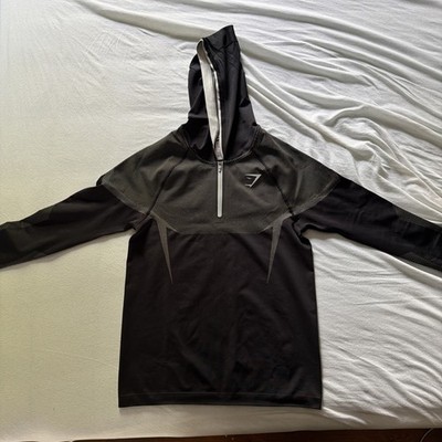 Gymshark Onyx 5.0 Seamless Hoodie - Black/Light Grey  L Große passt mir nicht