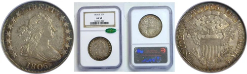 1806/5 50C Bust Half Dollar NGC AU-58  CAC