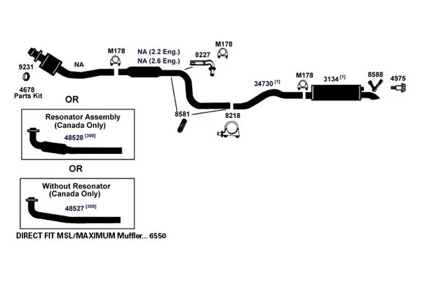 For Chrysler New Yorker 83-87 Exhaust Muffler AP Exhaust MSL Maximum Rear Foto 2 de 4